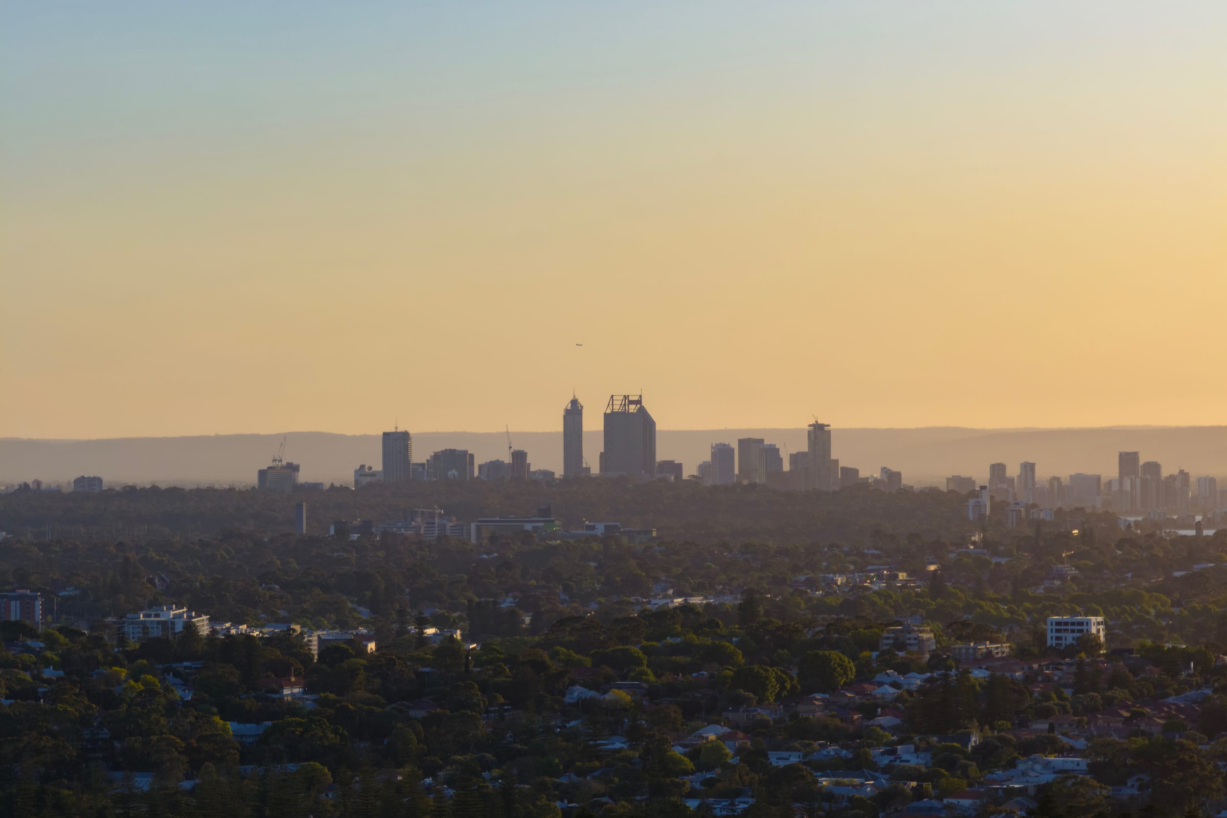 Hazy skyline