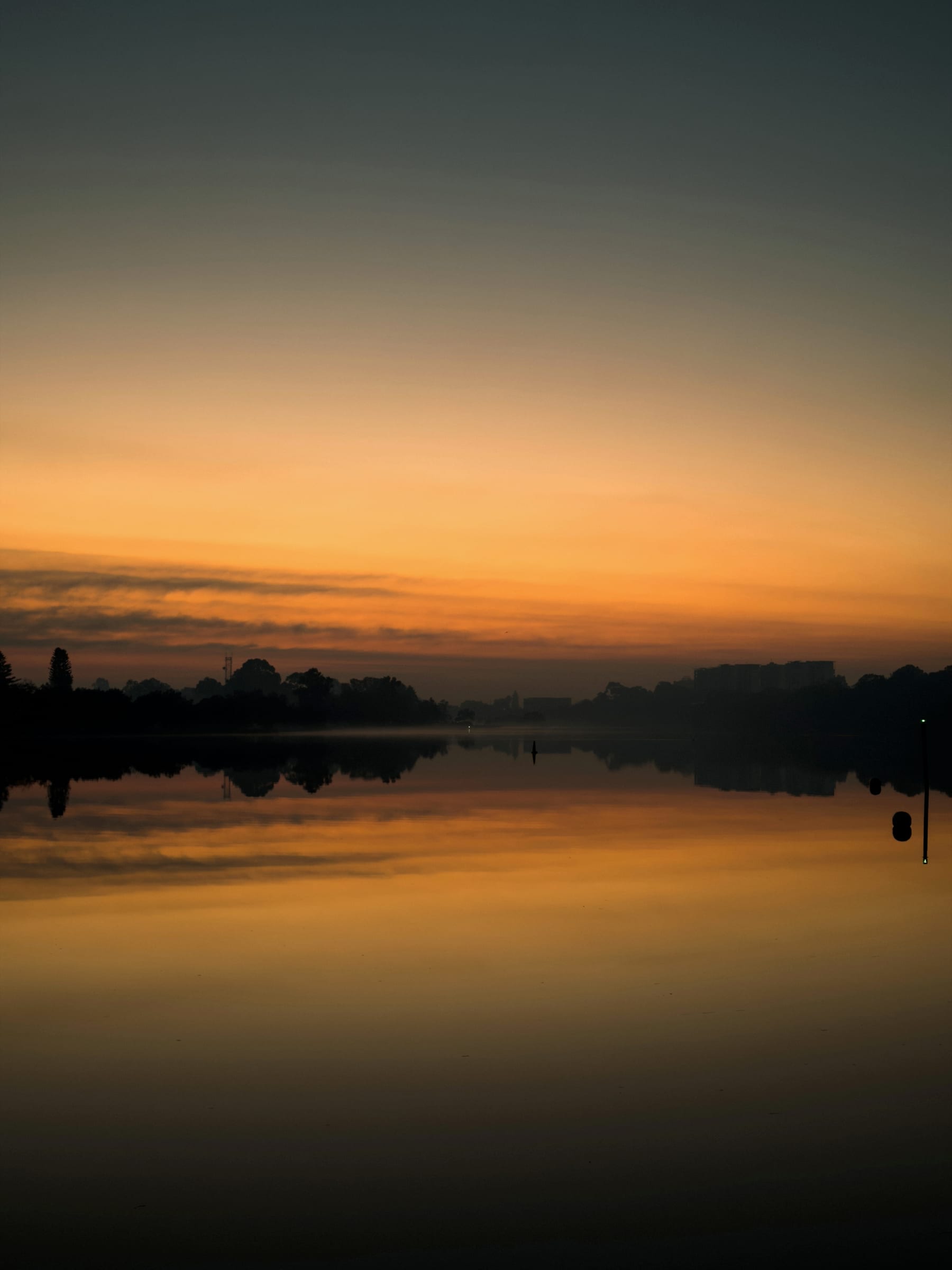 Still water, sunrise