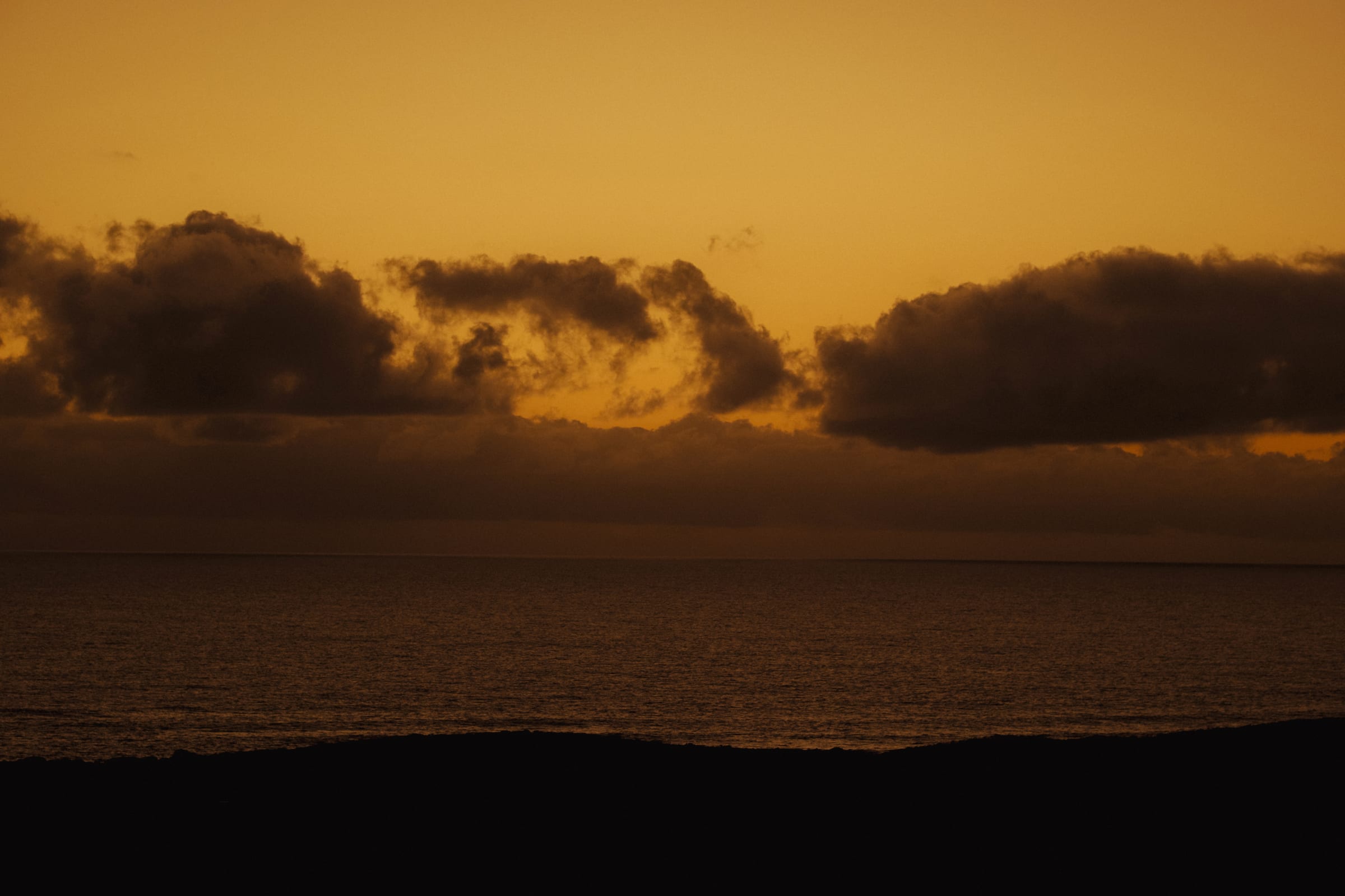 Orange sea at dawn