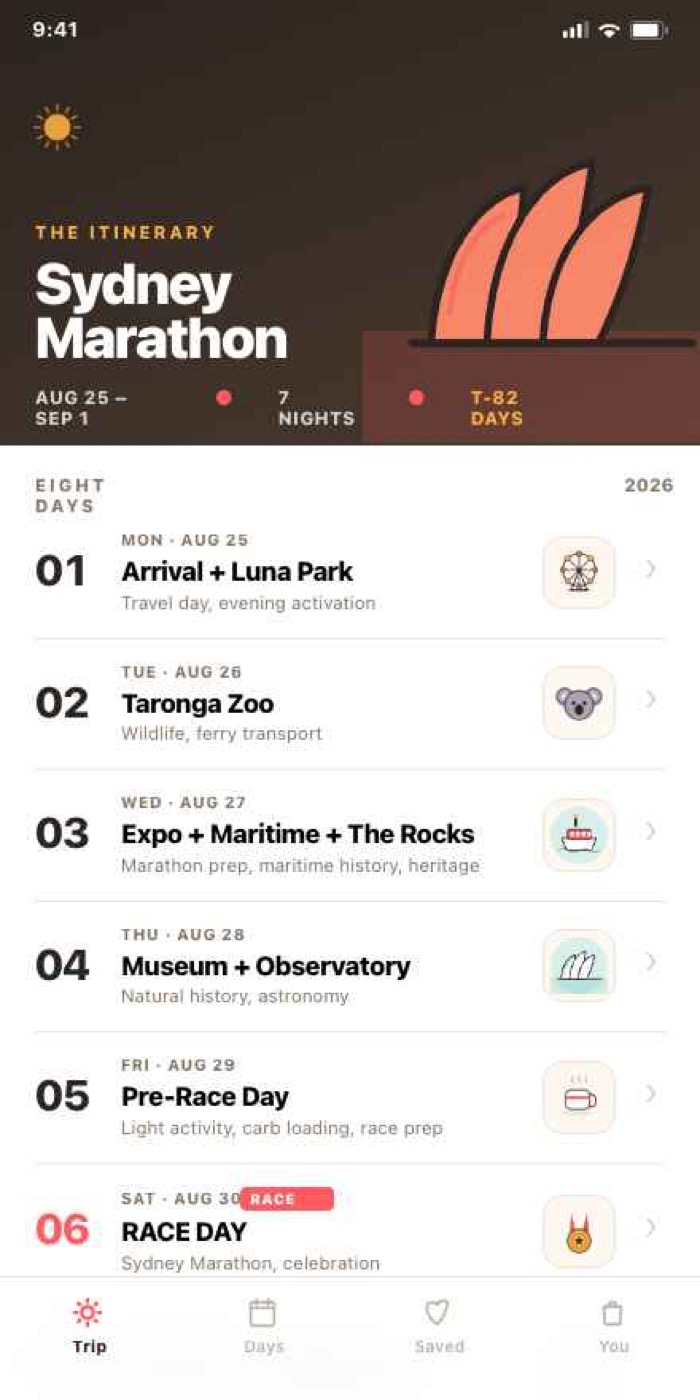 Sydney Marathon Planner